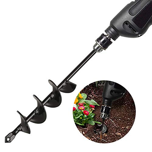 Auger Drill Bit 1.8'' x 14.5'', Garden Plant Flower Bulb Bedding Planter Auger Spiral Drill Bit, Post Umbrella Hole Digger for Planting Fit for 3/8'' Hex Drive Drill
