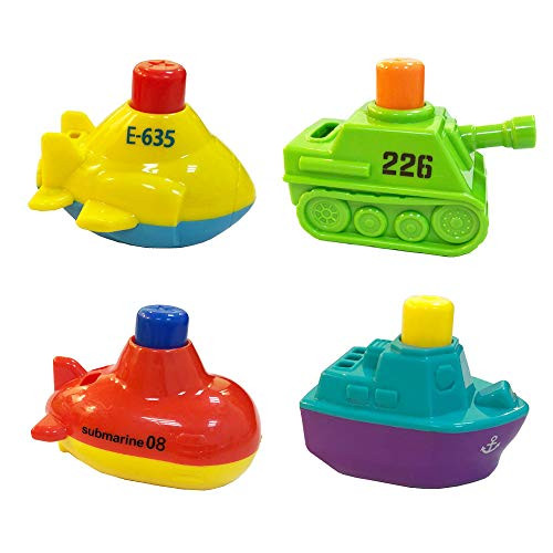 MOLICUI-Bath-Bathtub-Toys-Boats for Toddlers Squirts Floating Bath Tub Boats for Boys and Girls,4 Pack 