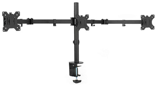 VIVO Black Triple Monitor Adjustable Desk Mount - Articulating Tri Stand holds Three Screens up to 24' (STAND-V003Y)