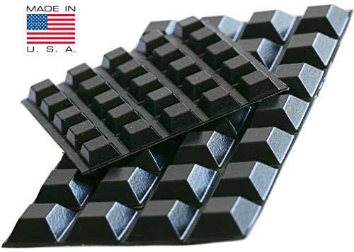 Black Rubber Feet (53 Pack) Self Stick Bumper Pads - Made in USA - Adhesive Tall Square Bumpers for Electronics, Speakers, Laptop, Appliances, Furniture, Computers
