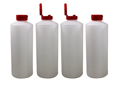 Pinnacle Mercantile Plastic Condiment Squeeze Bottles Dispensing with Flip Top Hinged Cap Large 32 oz Empty Set of 4 Pinnacle Mercantile Plastic Condiment Squeeze Bottles Dispensing with Flip Top Hinged Cap Large 32 oz Empty Set of 4