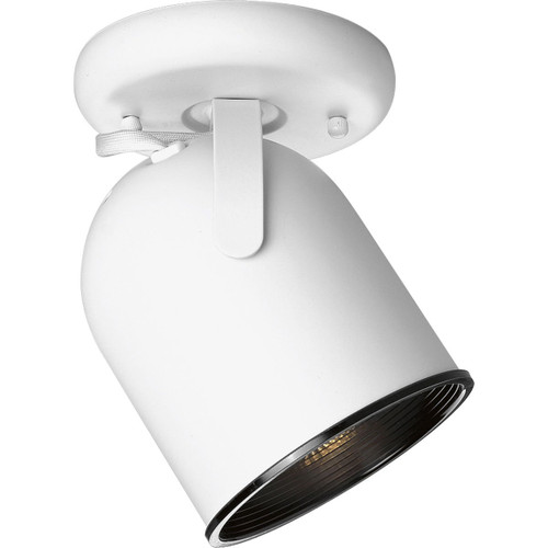 Progress Lighting P6144-30 1-Light Round Back Ceiling Mount Directional, White