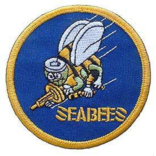 EagleEmblems PM0043 Patch-USN,Seabees,Gold (3'')