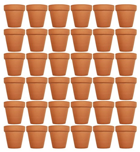 Set of 36 Terra Cotta Pots! 4" x 3.75" Pots Perfect for Vegetable or Flower Gardens! 4 inch Clay Terra Cotta Pots! (36, 4")