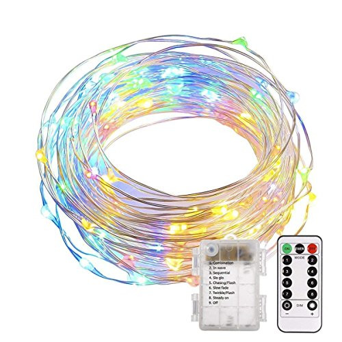 ECOWHO Battery Operated String Lights, Outdoor String Lights, 33ft 100 LED Waterproof Battery Powered Starry Fairy Lights with Remote Control 8 Lighting Modes for Garden Room Christmas ECOWHO Battery Operated String Lights, Outdoor String Lights, 33ft 100 LED Waterproof Battery Powered Starry Fairy Lights with Remote Control 8 Lighting Modes for Garden Room Christmas