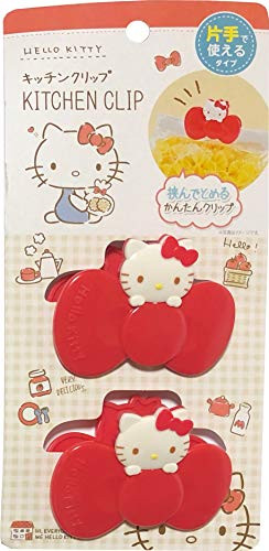 Sanrio Hello Kitty Plastic Sealing Clips Food Snack Bag 6.8 × 5.3cm 2pcs set Kitchen (Die cut)