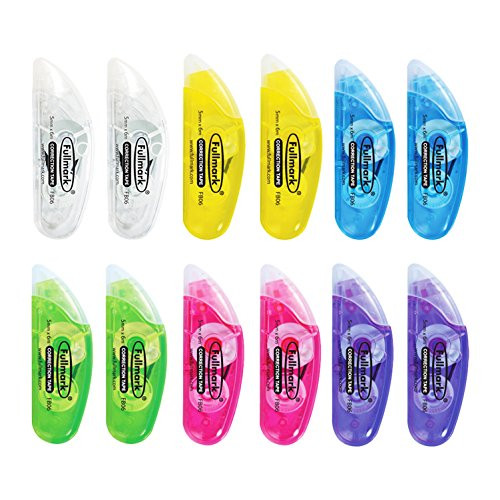 Fullmark Correction Tape Model B,0.2" X 236 Inches each, 12-pack