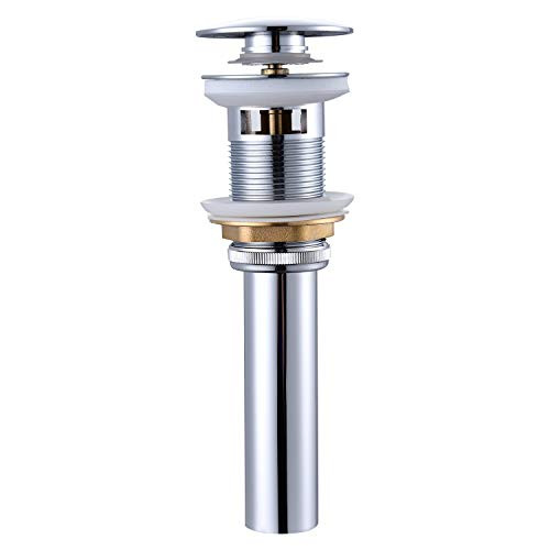HOROW Chrome Bathroom Lavatory Basin Pop Up Vessel Sink Drain Stopper, Vanity Sink Drain With Overflow