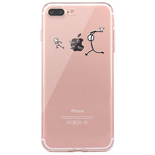 JAHOLAN iPhone 7 Plus Case, iPhone 8 Plus Case Amusing Whimsical Design Clear TPU Soft Case Rubber Silicone Skin Cover for iPhone 7 Plus iPhone 8 Plus - Chased