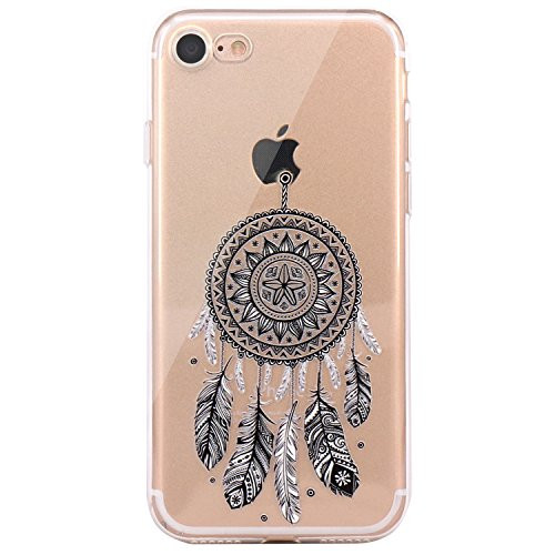 JAHOLAN iPhone 7 Case, iPhone 8 Case Amusing Whimsical Design Clear Bumper TPU Soft Case Rubber Silicone Cover for iPhone 7 iPhone 8 - Black Dream Catcher