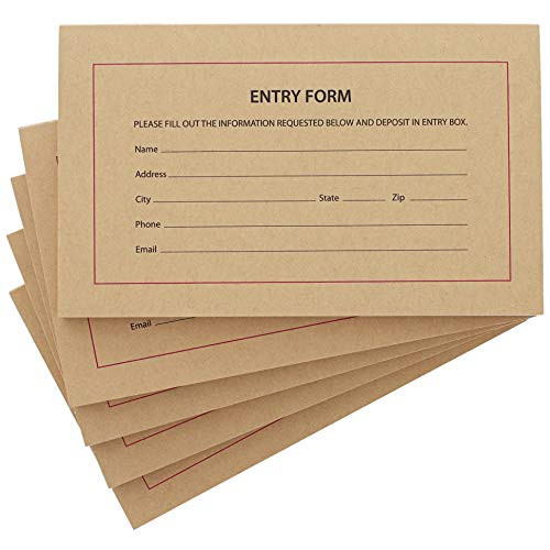 Juvale Kraft Entry Forms (500 Count), 5 Pads with 100 Sheets Per Pad