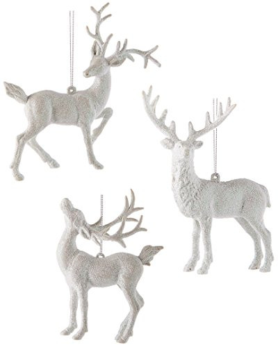 Kurt Adler 5.5-5.9" Plastic Deer Ornament 3/asstd.