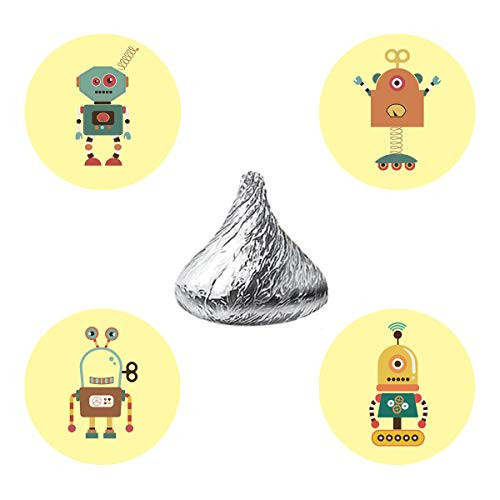 MAGJUCHE Robots Candy Stickers, Boy Girl Robot Themed Baby Shower or Birthday Party Favor Labels, Fit Hersheys Kisses, 304 Count MAGJUCHE Robots Candy Stickers, Boy Girl Robot Themed Baby Shower or Birthday Party Favor Labels, Fit Hersheys Kisses, 304 Count