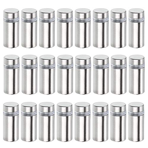 OwnMy 24 Pack Sign Standoff Screws, 1/2 x 1 Inch Wall Standoff Mounts Screws Nails Bolts Store Sign Holders Screws Wall Mount Hardware Advertising Standoff Nail for Glass Artwork and Sign Displays