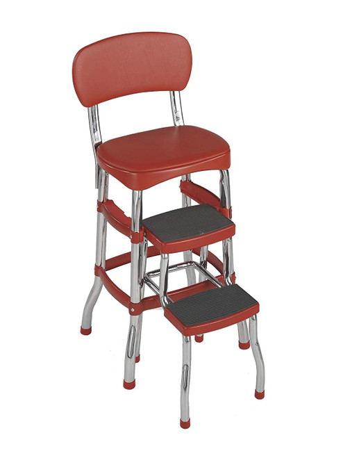 Cosco 11120RED1E Retro Counter Chair/Step Stool, Red