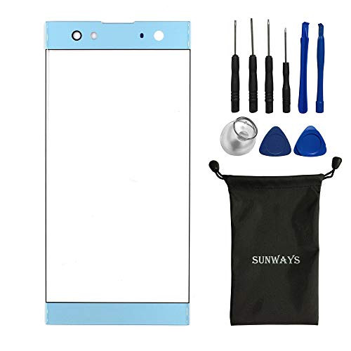sunways Replacement Screen Front Glass Compatible with Sony Xperia XA2 Ultra H3213 H3223 H4213 H4233(Blue)