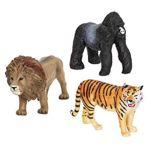 Terra by Battat  Jungle Animals (Lion, Tiger & Gorilla)  Jungle Animal Toys with Lion Toy for Kids 3+ Pc, Multicolor