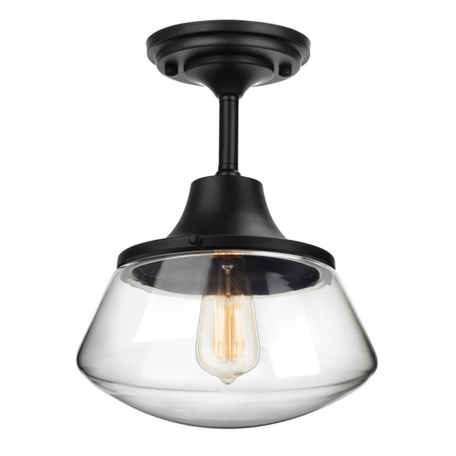 Petronius Industrial Semi Flush Mount Ceiling Light, Clear Glass Pendant Lighting Shade, Edison Vintage Style Hanging Lights Fixture