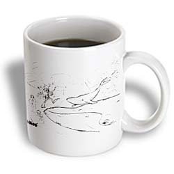 3dRose Kikeo PhotographsBlue Whales Ceramic Mug, 15-Ounce