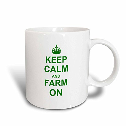 3dRose 157716_2 Keep Calm and Farm on Mug, 15 oz, Ceramic