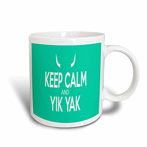 3dRose mug_200910_2 Keep Calm and Yik Yak Ceramic Mug, 15-Ounce