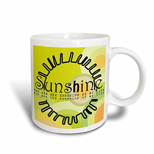 3dRose You are My Sunshine Yellow Sun Art Ceramic Mug, 15-Ounce