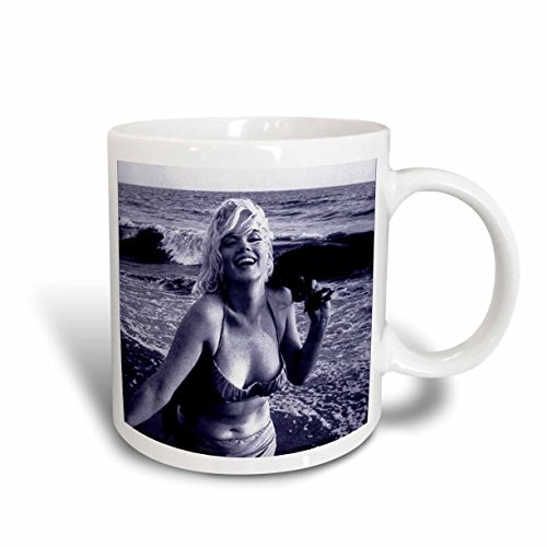 3dRose Marilyn Monroe at The Beach Ceramic Mug, 15-Ounce
