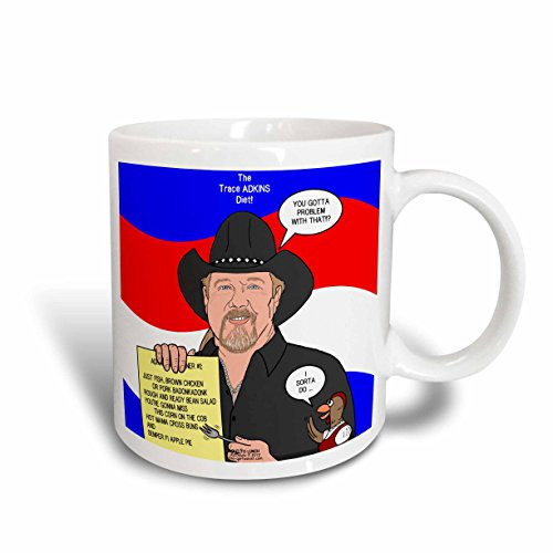 3dRose mug_61671_2"The Trace Adkins Diets" Ceramic Mug, 15 oz, Multicolor