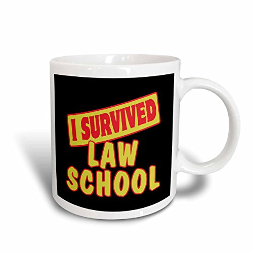 3dRose mug_118055_2 I Survived Law School Survial Pride and Humor Design Ceramic Mug, 15-Ounce
