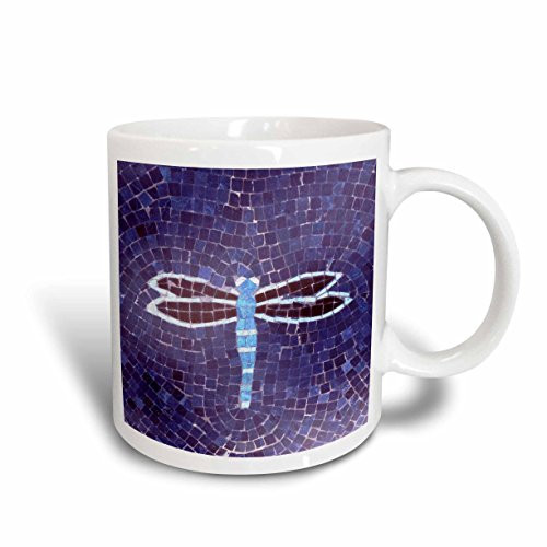 3dRose Dragonfly on Purple Ceramic Mug, 15-Ounce