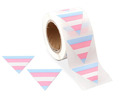 Gay Pride -Transgender Pride Triangle Stickers (1 Roll - 250 Stickers)