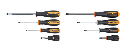 GearWrench 82682 8 Pc. Phillips/Slotted Orange Dual Material Screwdriver Set, Black GearWrench 82682 8 Pc. Phillips/Slotted Orange Dual Material Screwdriver Set, Black