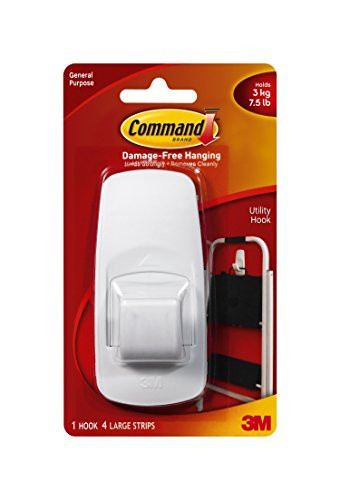 Command Jumbo Plastic Hook with Adhesive Strips, 2-Hook