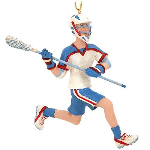 Kurt Adler 5-Inch Lacrosse Boy in Blue Uniform Christmas Ornament