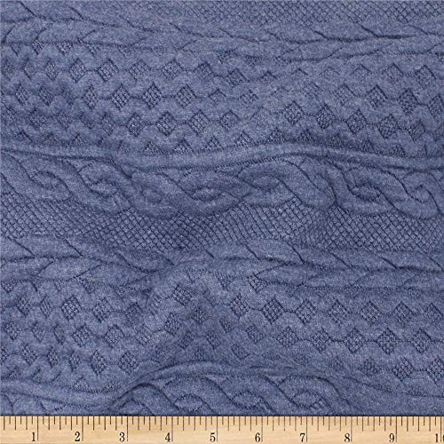 TELIO Denim Cable Fable Quilt Knit Fabric by The Yard