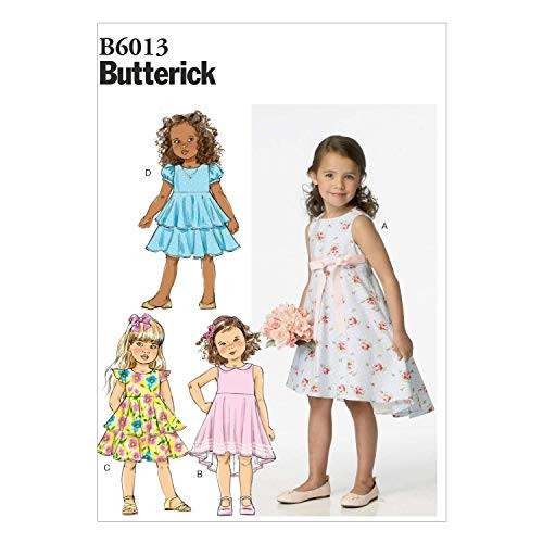 BUTTERICK PATTERNS B6013CDD Children's/Girls' Dress Sewing Template, Size CDD (2-3-4-5)