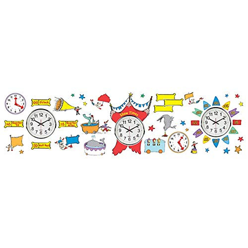 Paper Magic Eureka Dr. Seuss If I Ran The Circus - Telling Time Bulletin Board Sets