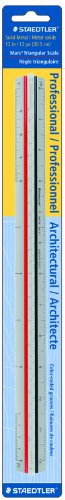 Staedtler 12-Inch Architect Metal Triangular Scale