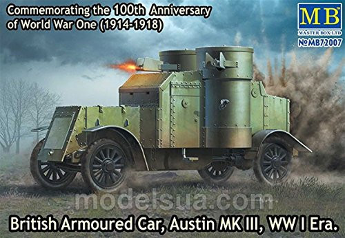Master Box Models 1/72 British Armoured Car Austin Mk.III WWI Era Vehicle Kit Master Box Models 1/72 British Armoured Car Austin Mk.III WWI Era Vehicle Kit