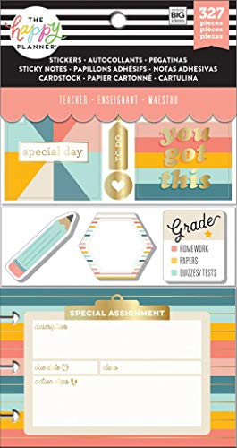 Me & My Big Ideas PLMP-25 Happy Planner Cards/Sticky Note Multi Pack-Retro (Teacher)