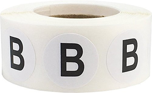Letter B Inventory Labels .75 Inch Round Circle Dots 500 Adhesive Stickers
