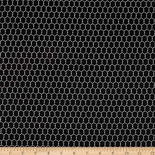 Windham Fabrics Early Bird Chicken Wire Black