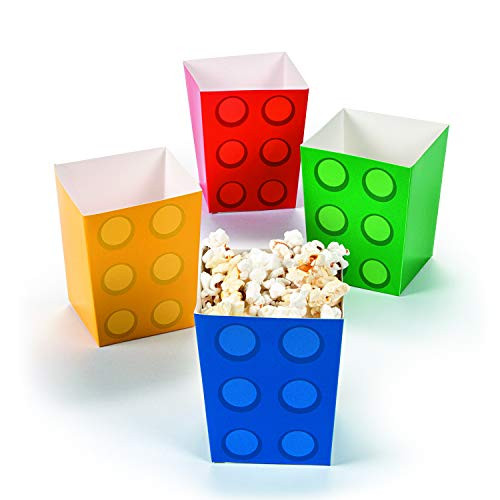 Fun Express Paper Color Brick Party Mini Popcorn Boxes (Party Pack: 48 Count)