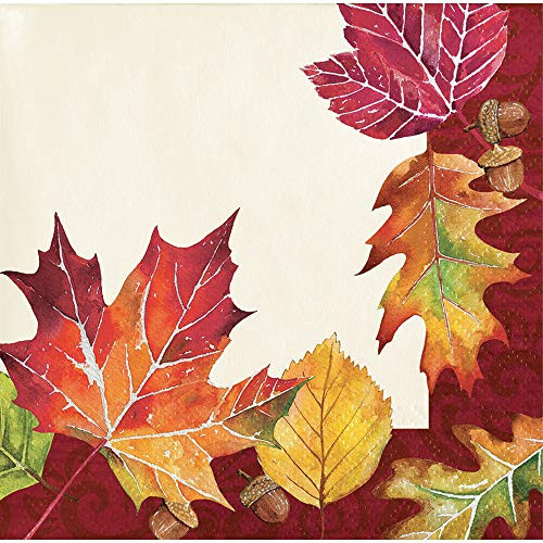 Creative Converting 332000case Fall Leaves Beverage Napkins, One Size, Multicolor