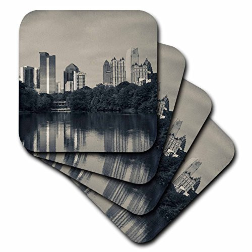 3D Rose Georgia - Atlanta - City Skyline from Piedmont Park Soft Coasters, Multicolor
