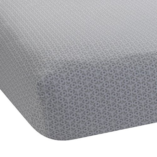Lambs & Ivy Ryan Collection Fitted Sheet, Gray/White Print