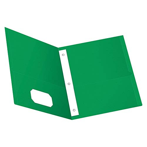 Oxford Twin Pocket Folders with Fasteners, Letter Size, Light Green, 25 per Box (57703)