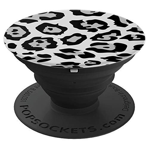 Black And White Leopard - Cheetah Print grip - PopSockets Grip and Stand for Phones and Tablets