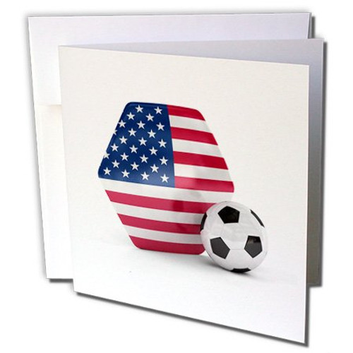3dRose USA Soccer Ball - Greeting Cards, 6 x 6 inches, set of 12 (gc_181919_2) 3dRose USA Soccer Ball - Greeting Cards, 6 x 6 inches, set of 12 (gc_181919_2)
