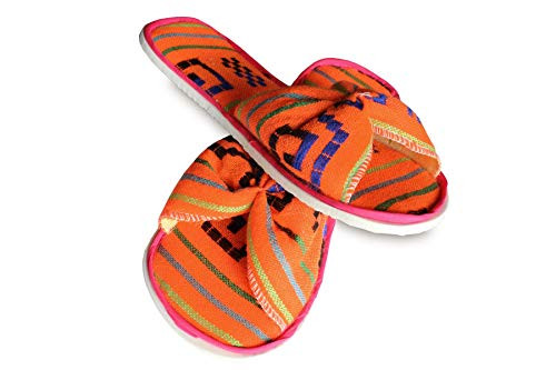 Mexican Authentic ORANGE"Sandals" - Autenticas Chanclas Mexicanas. Charro Style